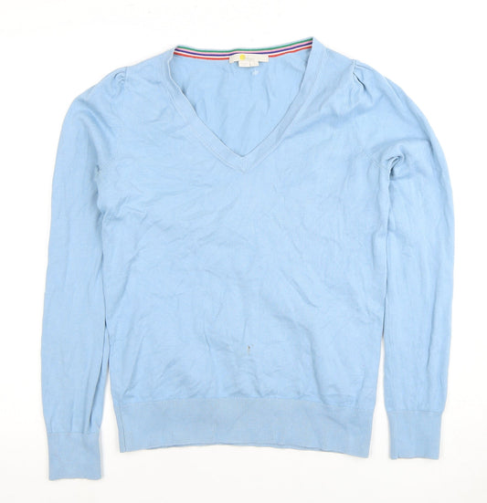 Womens UK Size S Boden Blue Cotton Blend Sweater