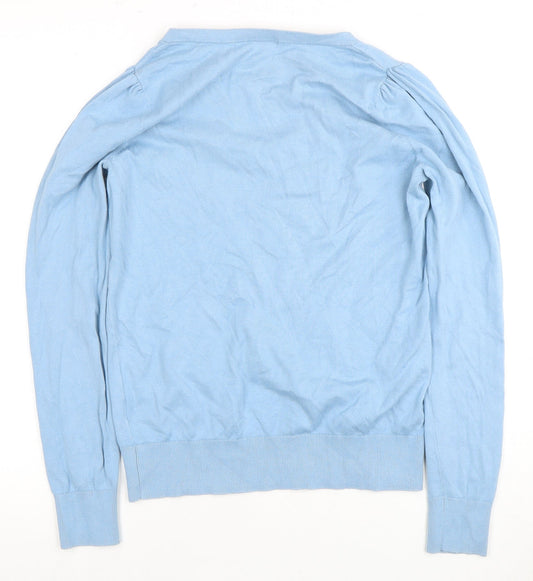 Boden Women's Blue V-Neck Cotton Sweater - Size S