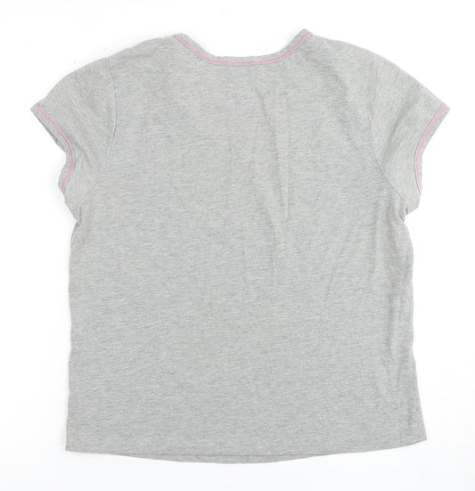 Disney Women's Grey T-Shirt 12 V-Neck Cartoon Casual