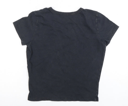 Hollister Black XS Graphic T-Shirt for Unisex Adults