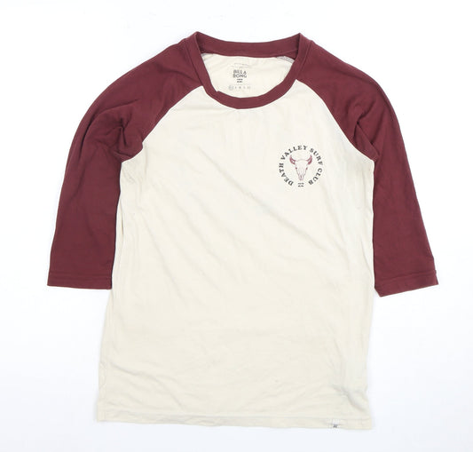 Billabong Unisex Beige Ringer T-Shirt XS