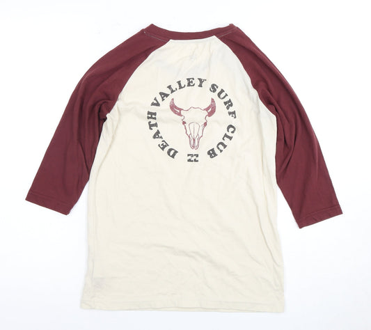 Billabong Unisex Beige Ringer T-Shirt XS