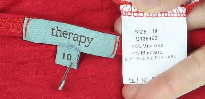 Therapy Red Sleeveless Wrap T-Shirt Women's Size 10