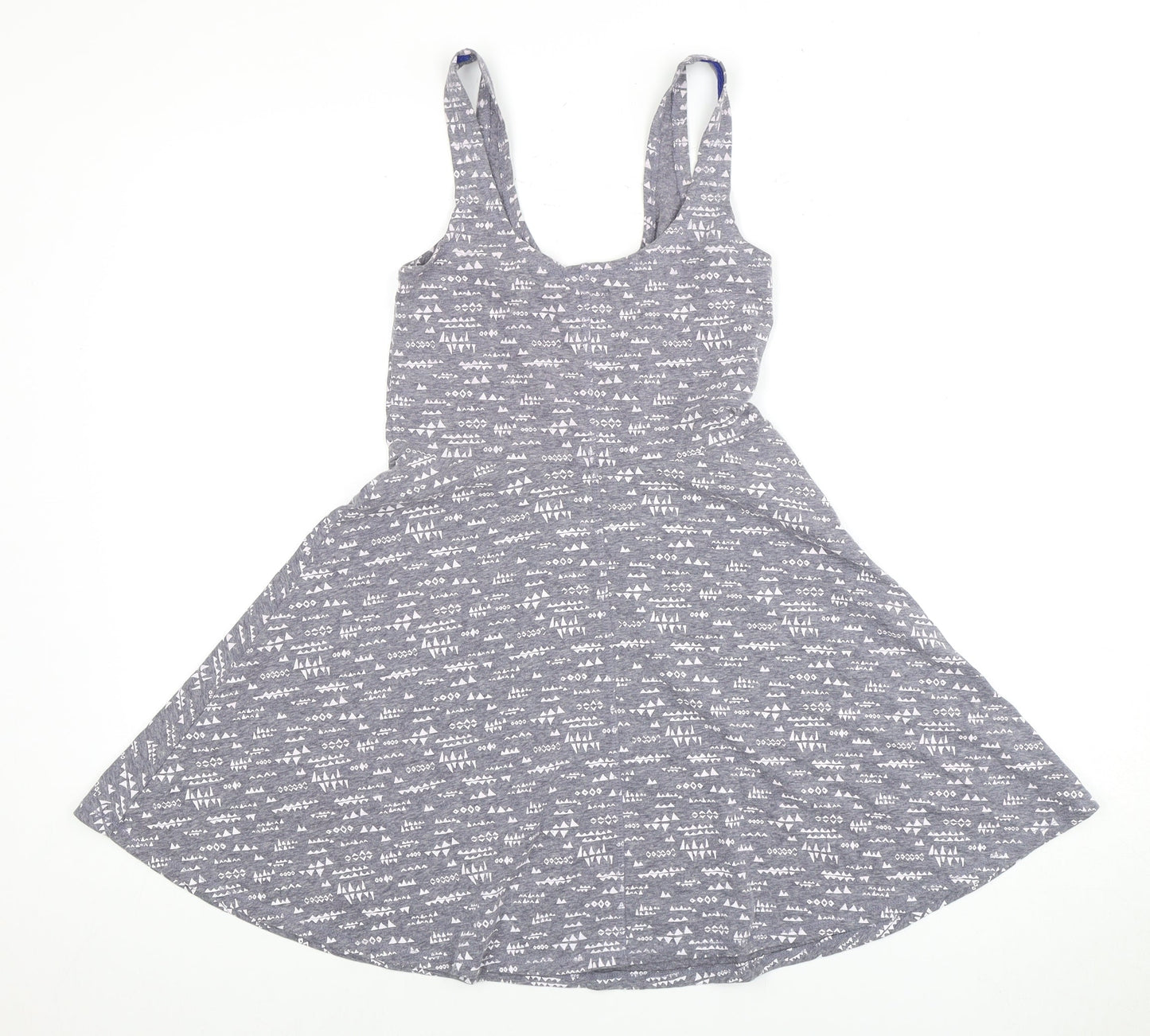Superdry Women's Grey Geometric Sleeveless Dress XS