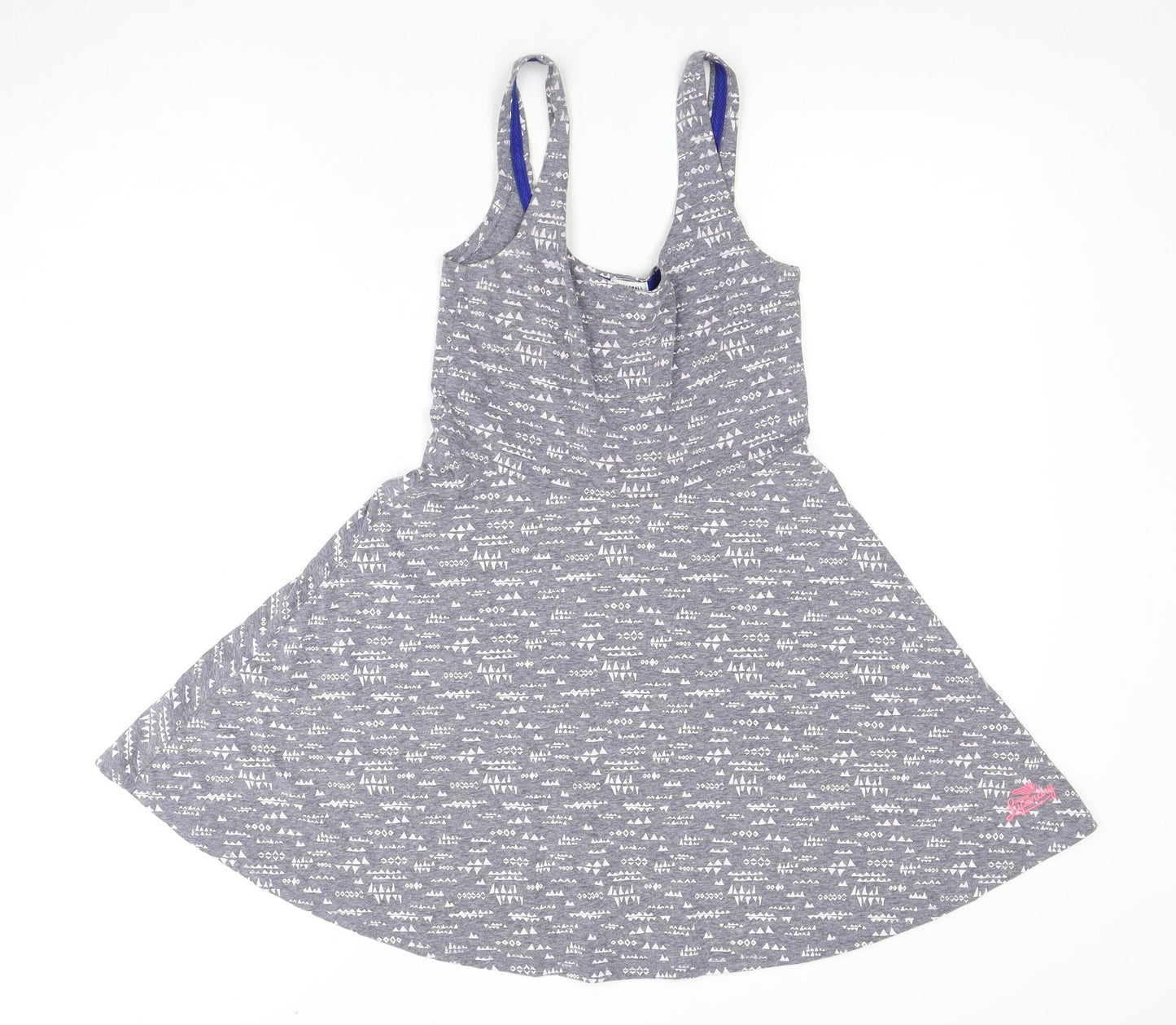 Superdry Women's Grey Geometric Sleeveless Dress XS