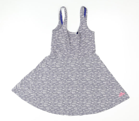 Superdry Women's Grey Geometric Sleeveless Dress XS