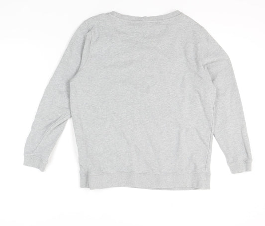 Diesel Women's Grey Logo Sweatshirt, Long Sleeve