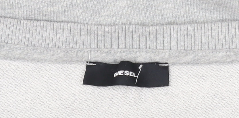 Diesel Women's Grey Logo Sweatshirt, Long Sleeve
