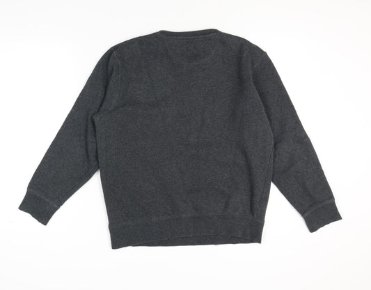 Fila Men's Grey Pullover Sweatshirt, Logo Accent