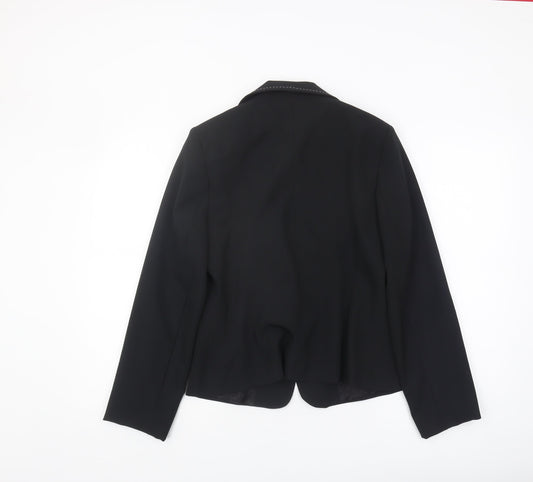 ELLE Women's Black Blazer L Notch Lapel Classic Fit
