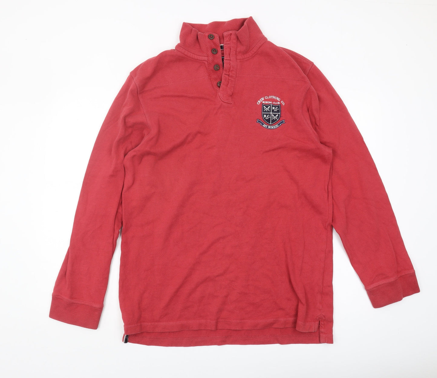 Crew Clothing Co. Men's Red Henley Sweatshirt M