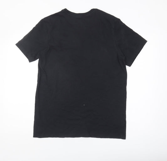 Nike Men's Black Graphic T-Shirt M Dri-FIT Sports Tee