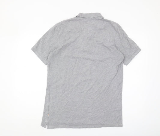 Jack & Jones Grey Mens Polo Shirt L Solid Casual