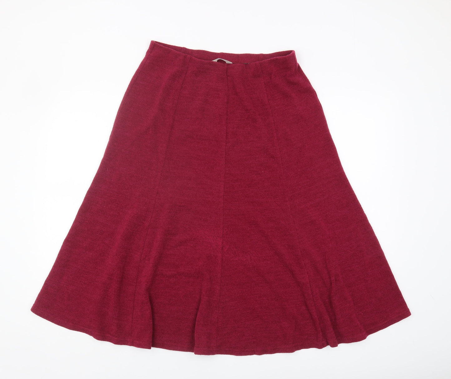 Anthology Women's Red A-Line Midi Skirt Size 14
