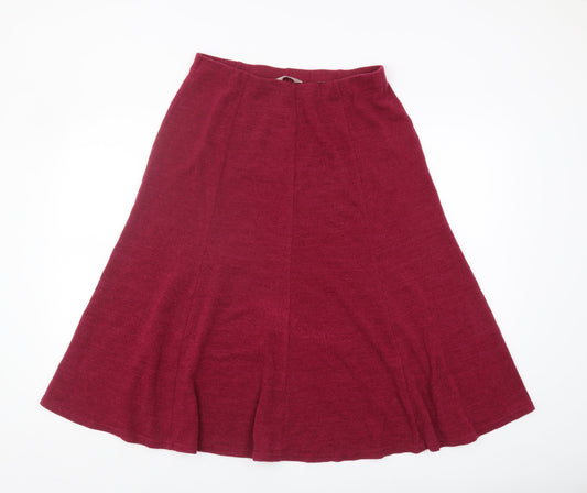 Anthology Women's Red A-Line Midi Skirt Size 14