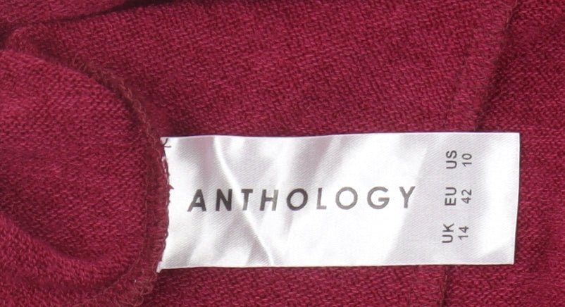 Anthology Women's Red A-Line Midi Skirt Size 14