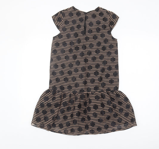 Next Girls Black Spotted Shift Dress 11 Years Casual Style