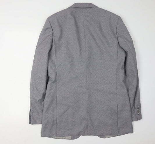 St Michael Men's Grey Blazer Size 40 Long Two-Button