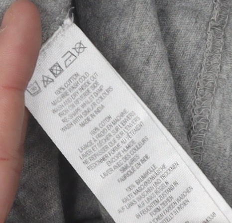 Brand and care label for French Connection Men's Grey Graphic Print T-Shirt, M