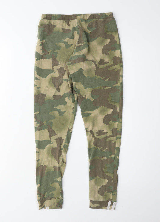 Adidas Girls Green Camouflage Ankle Leggings Size 8