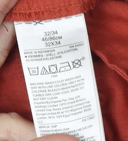 Gap Men's Red Chino Trousers Size 32 Slim Fit