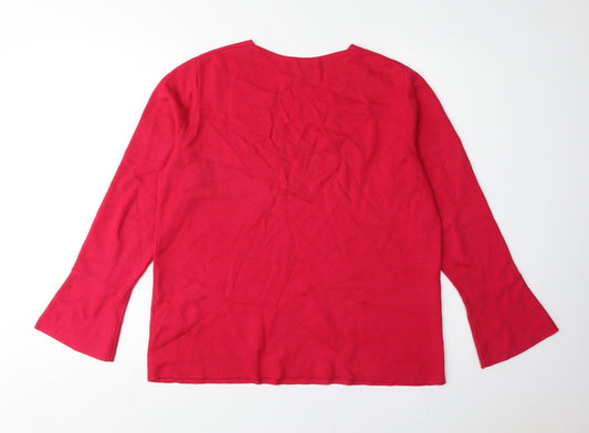 Hobbs Red V-Neck Women's Jumper, Size M