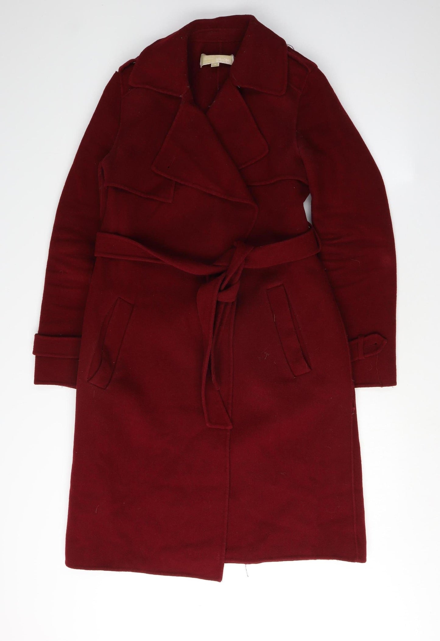Michael Kors Women's Red Wool Trench Coat Size S
