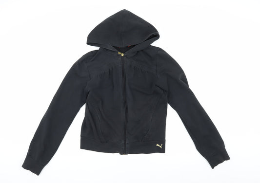 Puma Women's Black Jacket Size 16 Hooded Sporty