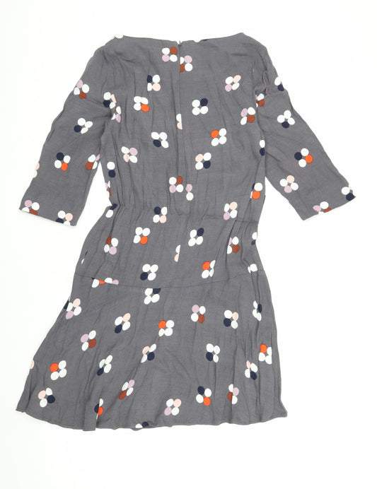White Stuff Women's Grey Floral Dress Size 8