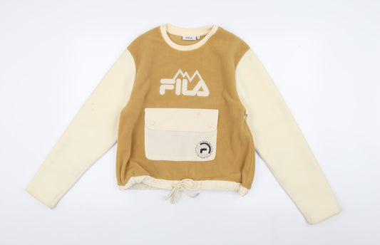 Fila Women's Beige XS Pullover Logo Sweatshirt