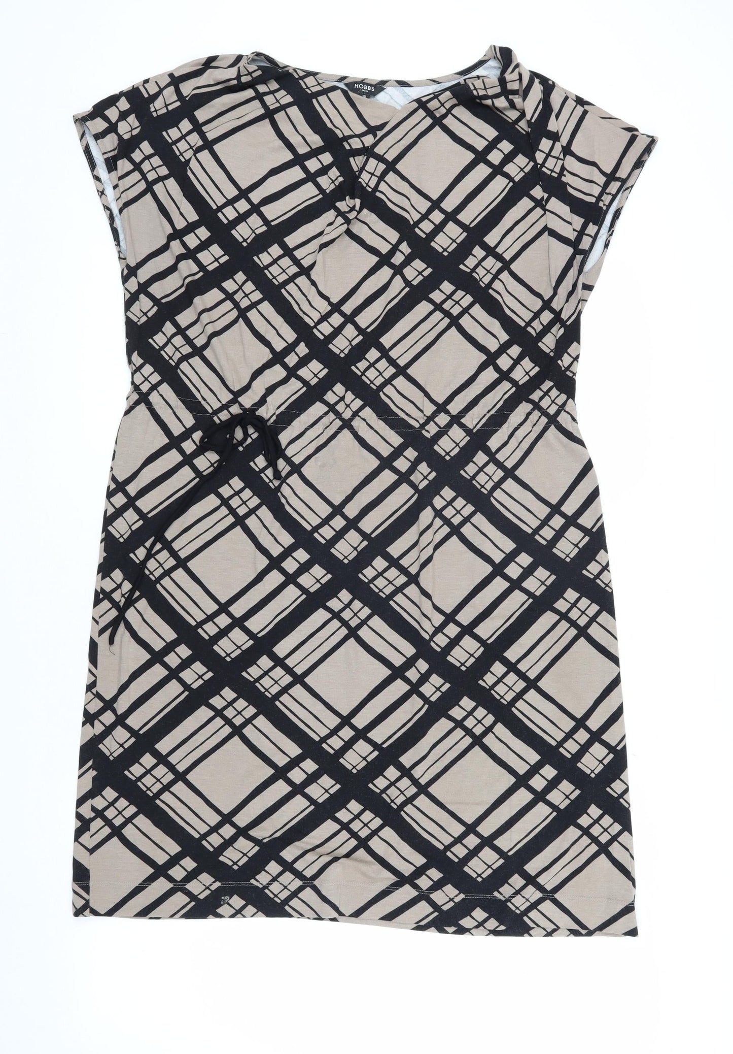 Hobbs Womens Beige Check Dress Size 16