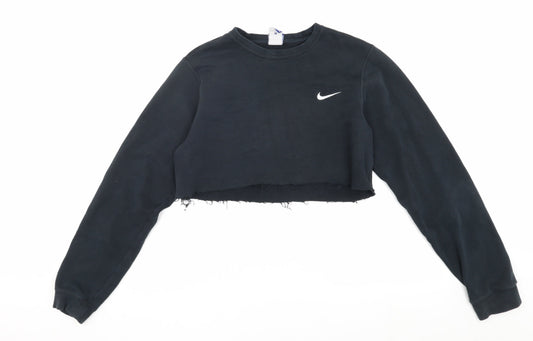 Womens UK S Regular Nike Black Crew Neck Sweatshirt
