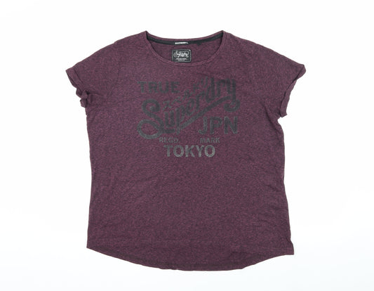 Superdry Women's Purple T-Shirt Size M Casual Wear