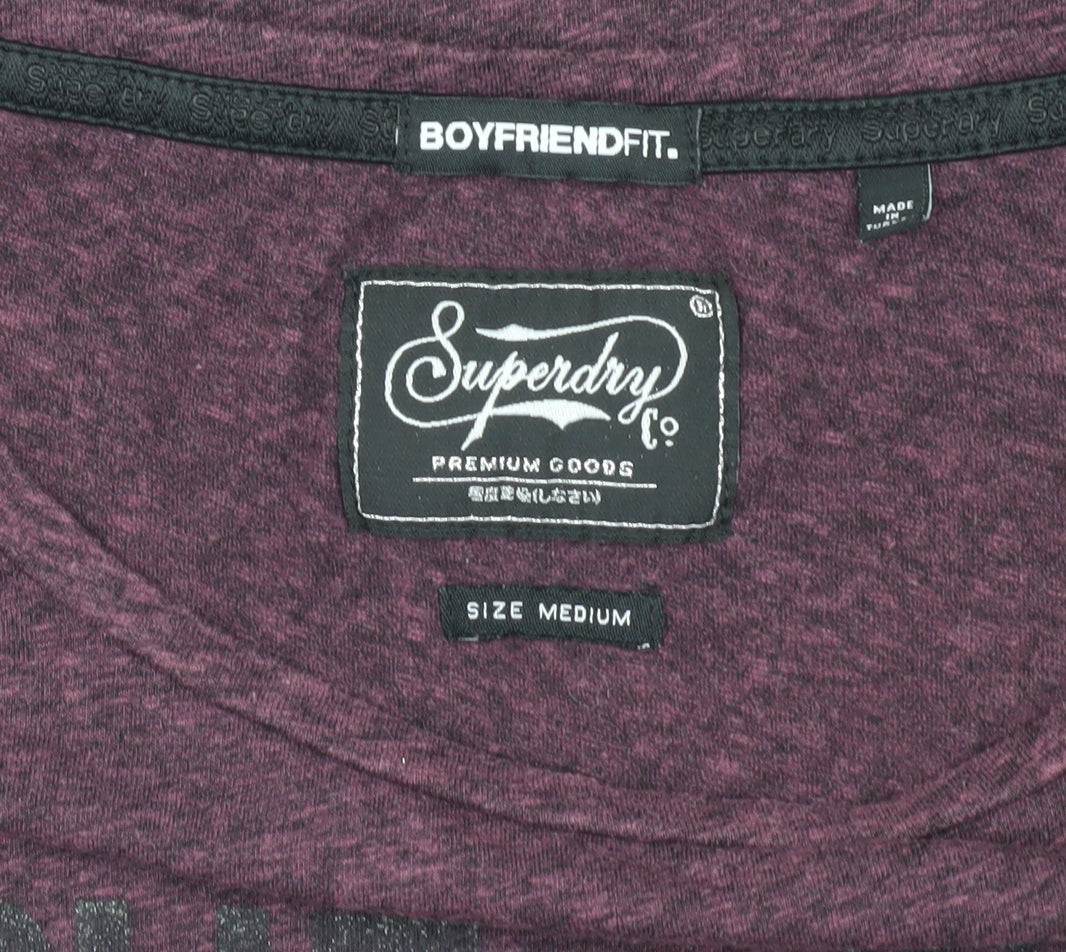 Superdry Women's Purple T-Shirt Size M Casual Wear