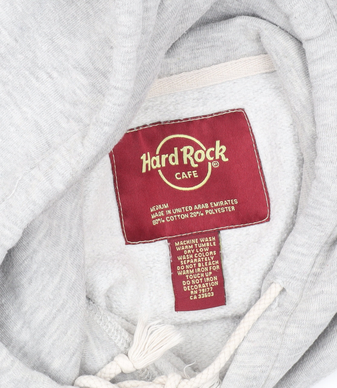 Hard Rock Cafe Grey Pullover Hoodie M Unisex