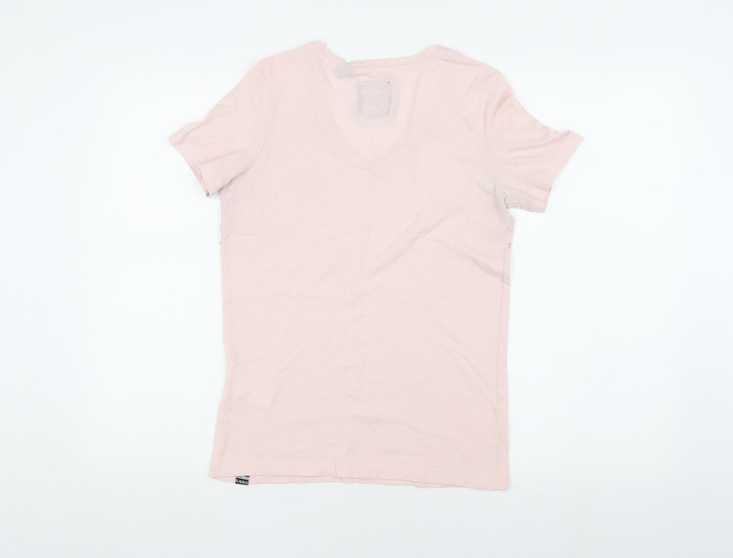 Superdry Women's Pink V-Neck T-Shirt UK 6