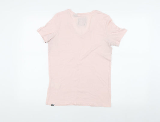 Superdry Women's Pink V-Neck T-Shirt UK 6