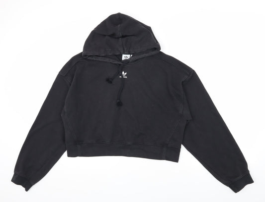 Womens UK 8 Regular adidas Black Pullover Hoodie