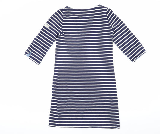 Joules Women's Blue Striped Shift Dress, Size 8, Nautical Style