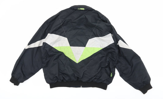 Puma Men's Black Windbreaker Jacket, Size Regular