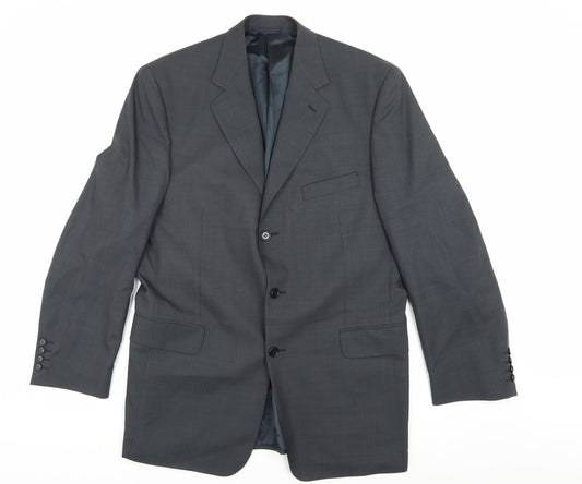 Jaeger Men's Grey Wool Suit Jacket 50L