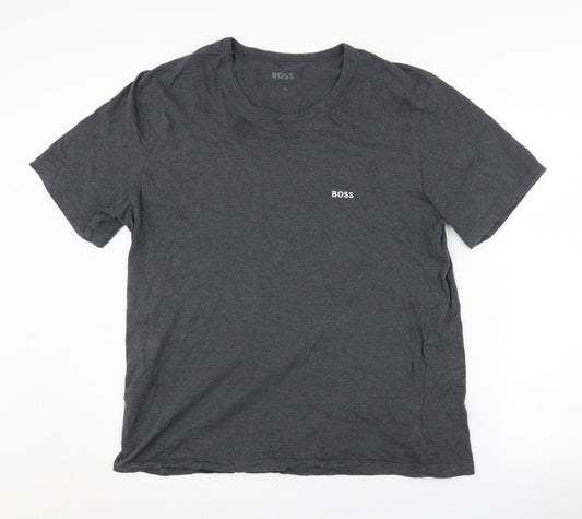 BOSS Men's XL Grey Cotton Crew Neck T-Shirt