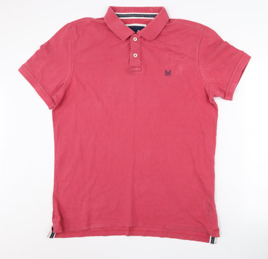Crew Clothing Co. Men's Red Cotton Polo Shirt L