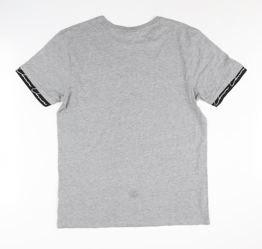 Closure London Men's Grey Short Sleeve Graphic T-Shirt L