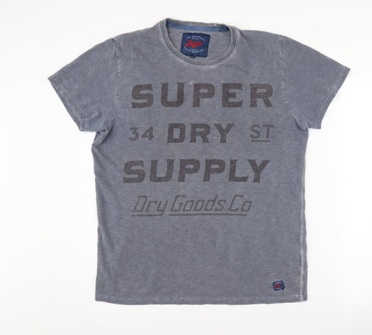 Mens UK Size S Superdry Grey Cotton T-Shirt