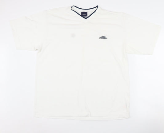 Umbro Men's XL White V-Neck T-Shirt