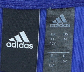 Adidas Boys Blue Graphic Print T-Shirt Size 11-12 Years
