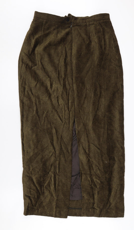 Paul Costelloe Women's Brown Midi Pencil Skirt, Size 14