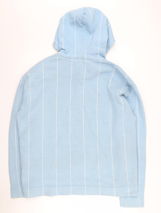 Hollister Men's Blue XL Striped Pullover Hoodie