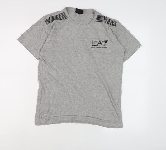 Emporio Armani Grey Men's S T-Shirt with Logo